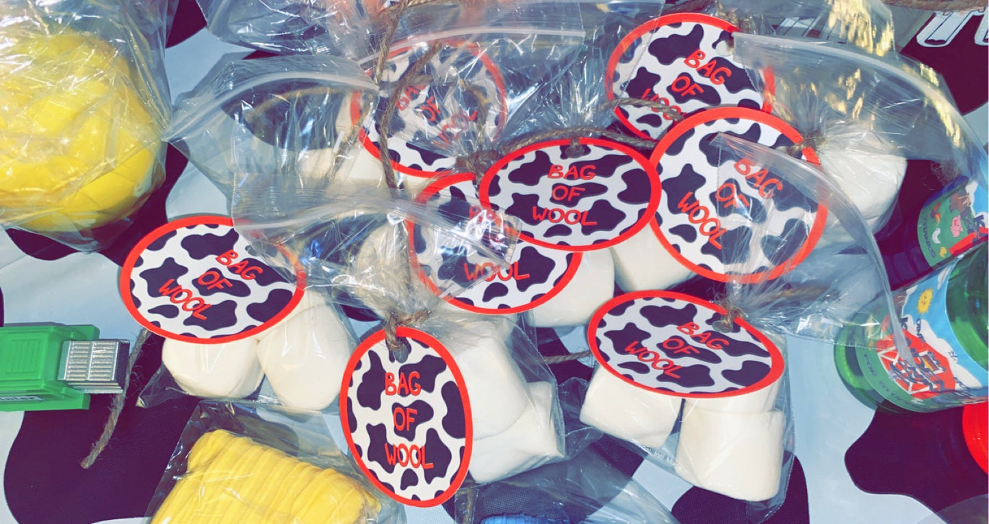 Tags (dozen) (gift tags, sanitizer tags, treat bag tags)